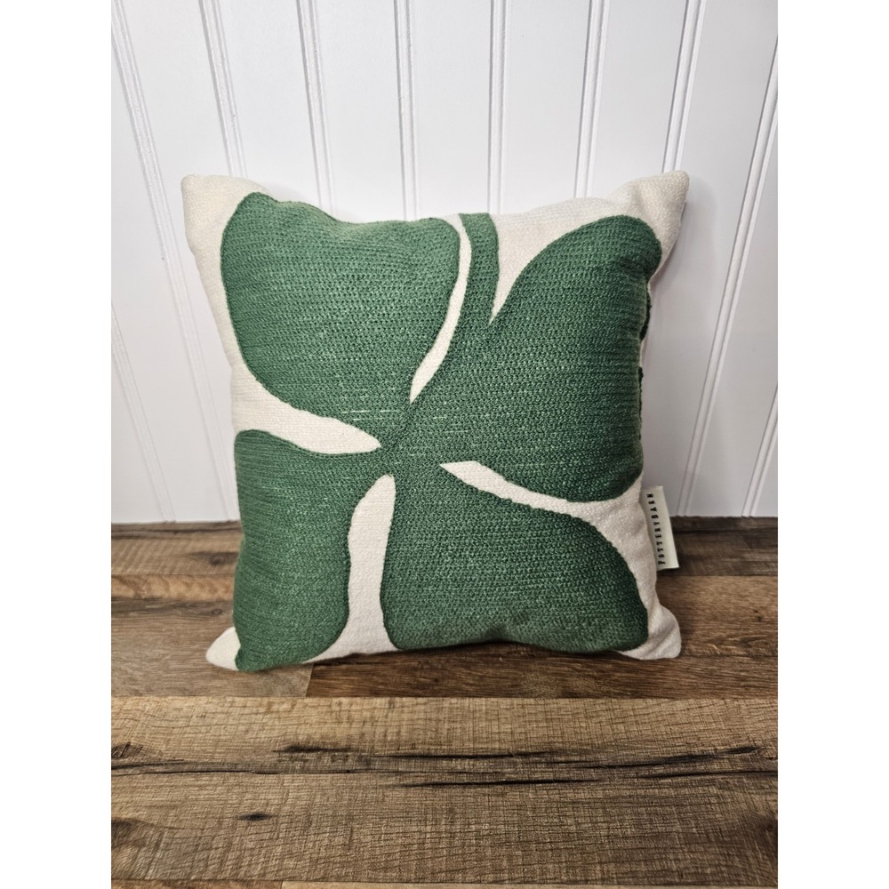 Pottery Barn St. Patrick's Mini Pillow 12x12 4 Leaf Clover